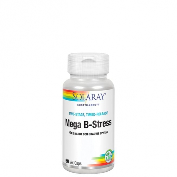 Solaray Mega B-Stress B-vitamiini 60 kapselia