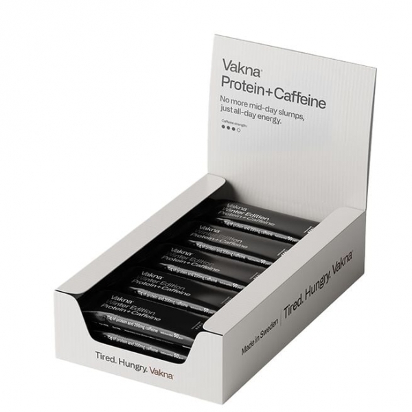 15 X VAKNA Koffein 200 mg & Proteinbar 70 g Winter Edition Coconut Rush