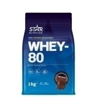 Star Nutrition Whey-80 Heraproteiini 1 kg Double Rich Chocolate